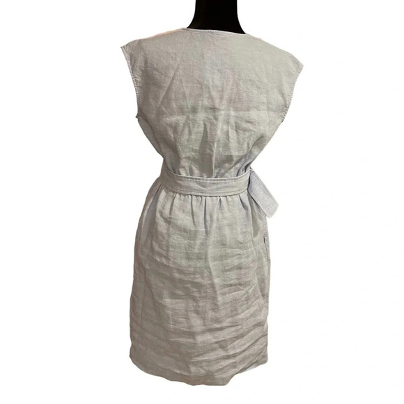 NWT J. McLaughlin Winifred Cap Sleeve Dress in light blue linen blend - Picture 7 of 10